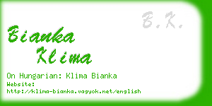 bianka klima business card